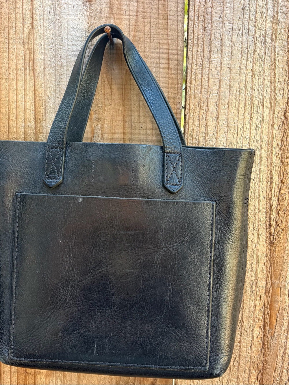 MADEWELL Small Transport Tote Black Leather